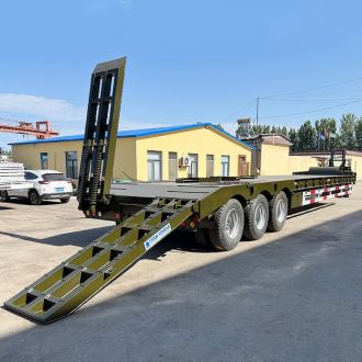 80 Ton Tri Axle Semi Low Loader Trailer